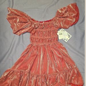 Iris & Ivy Metallic Pink Formal Dress